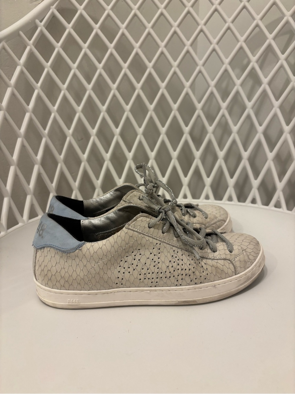 P448 Women’s Grey Low-Top Leather Sneakers